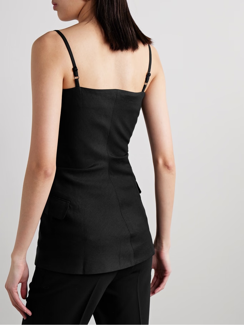 Acne studios linen blend twill asymmetrical button front top NWT EU 38 edgy chic - Picture 2 of 3